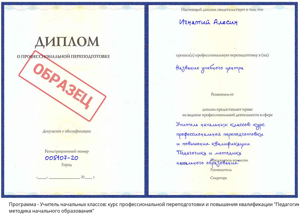 Учитель начальных классов: курс профессиональной переподготовки и повышения квалификации "Педагогика и методика начального образования" Усть-Илимск